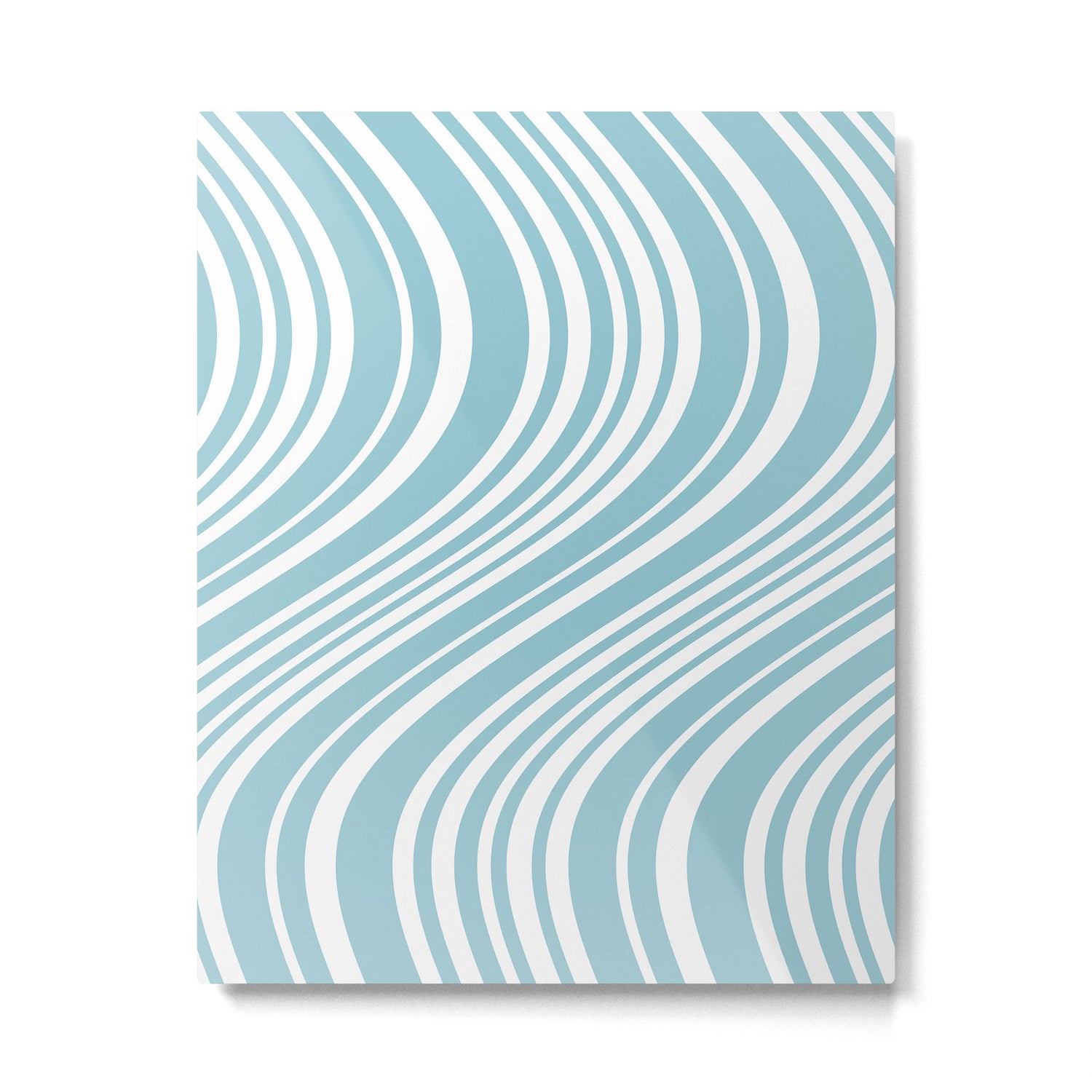 Wavy Stripes XXXV - Sky Blue Metal Print Gallery Image 4