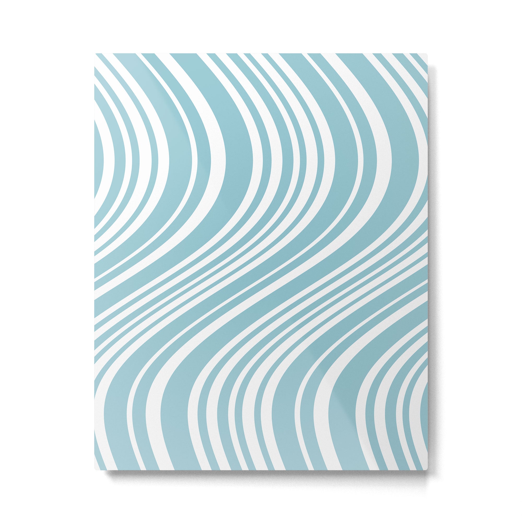Wavy Stripes XXXV - Sky Blue Metal Print Gallery Image 4