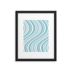 Wavy Stripes XXXV - Sky Blue Framed Art Print Gallery Image 5