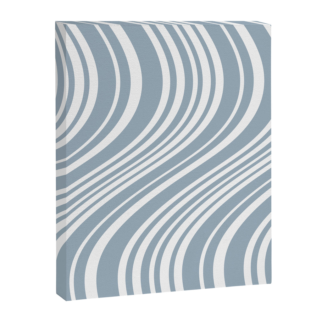 Wavy Stripes XXXVI - Natural Blue  Canvas Print Gallery Image 6