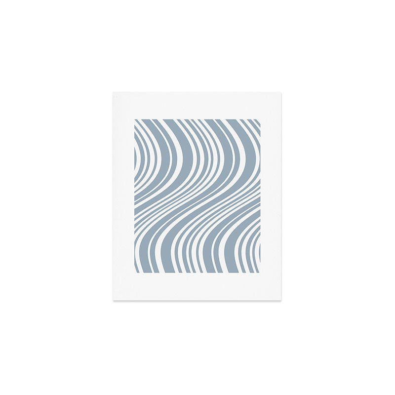 Wavy Stripes XXXVI - Natural Blue  Art Print Gallery Image 1