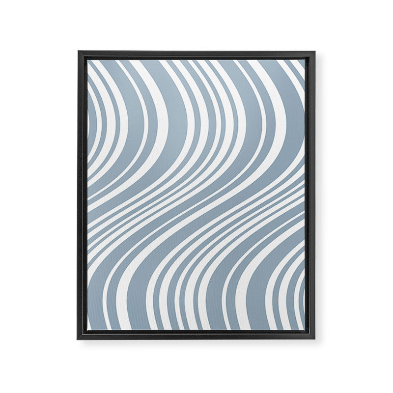 Wavy Stripes XXXVI - Natural Blue  Framed Canvas Print Gallery Image 6
