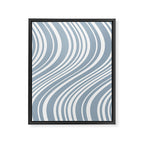 Wavy Stripes XXXVI - Natural Blue  Framed Canvas Print Gallery Image 6