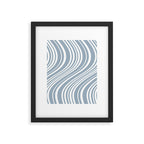 Wavy Stripes XXXVI - Natural Blue  Framed Art Print Gallery Image 5
