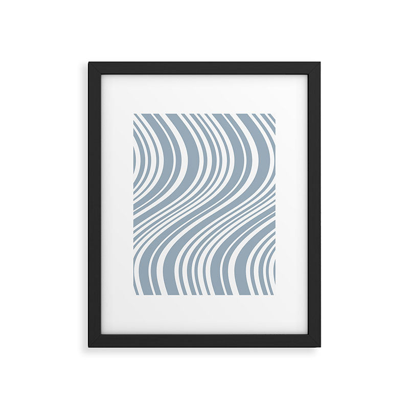 Wavy Stripes XXXVI - Natural Blue  Framed Art Print Gallery Image 5