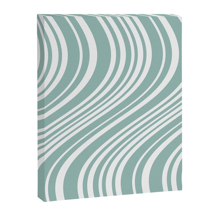 Wavy Stripes XXXVII - Sage Green Canvas Print Gallery Image 1