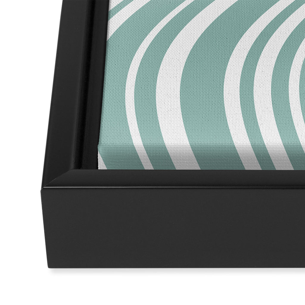 Wavy Stripes XXXVII - Sage Green Framed Canvas Print Gallery Image 3