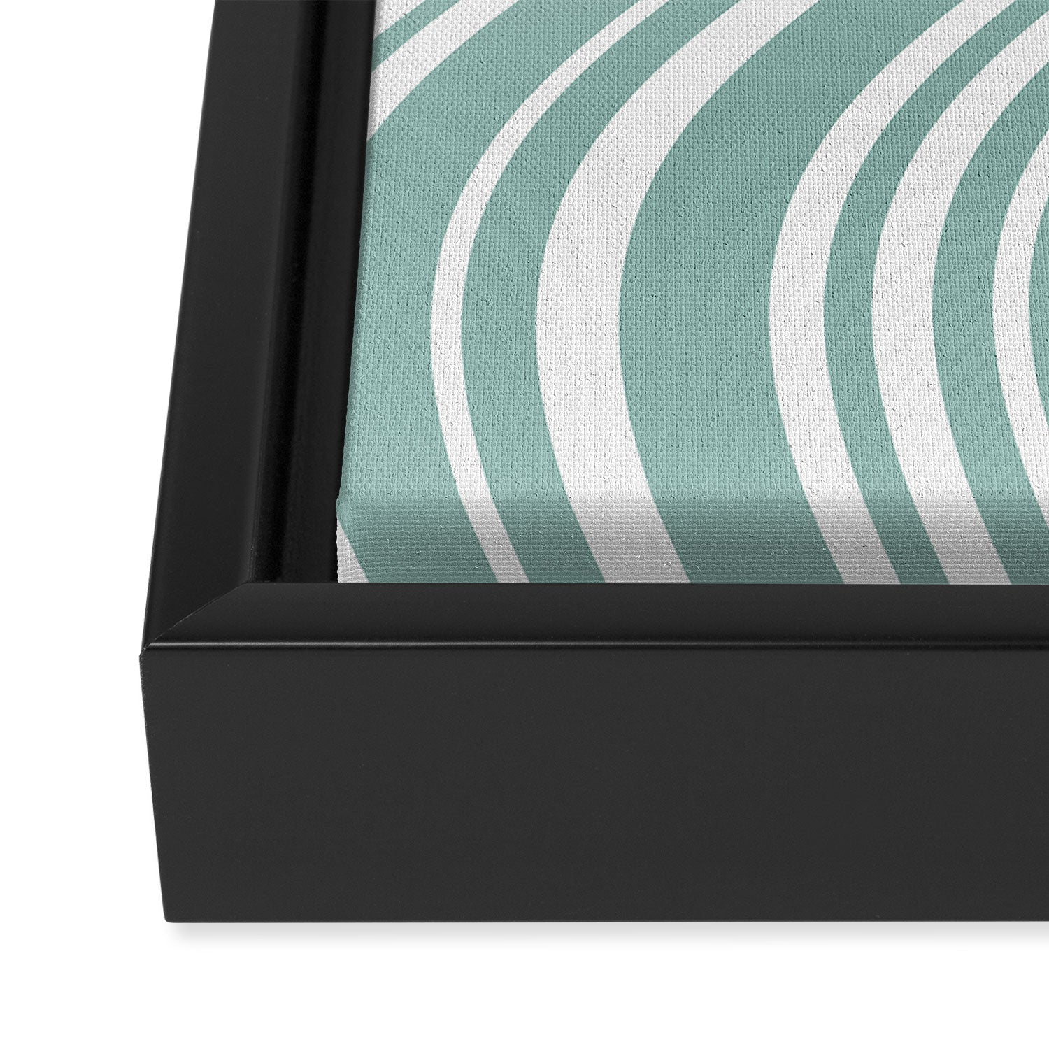 Wavy Stripes XXXVII - Sage Green Framed Canvas Print Gallery Image 3
