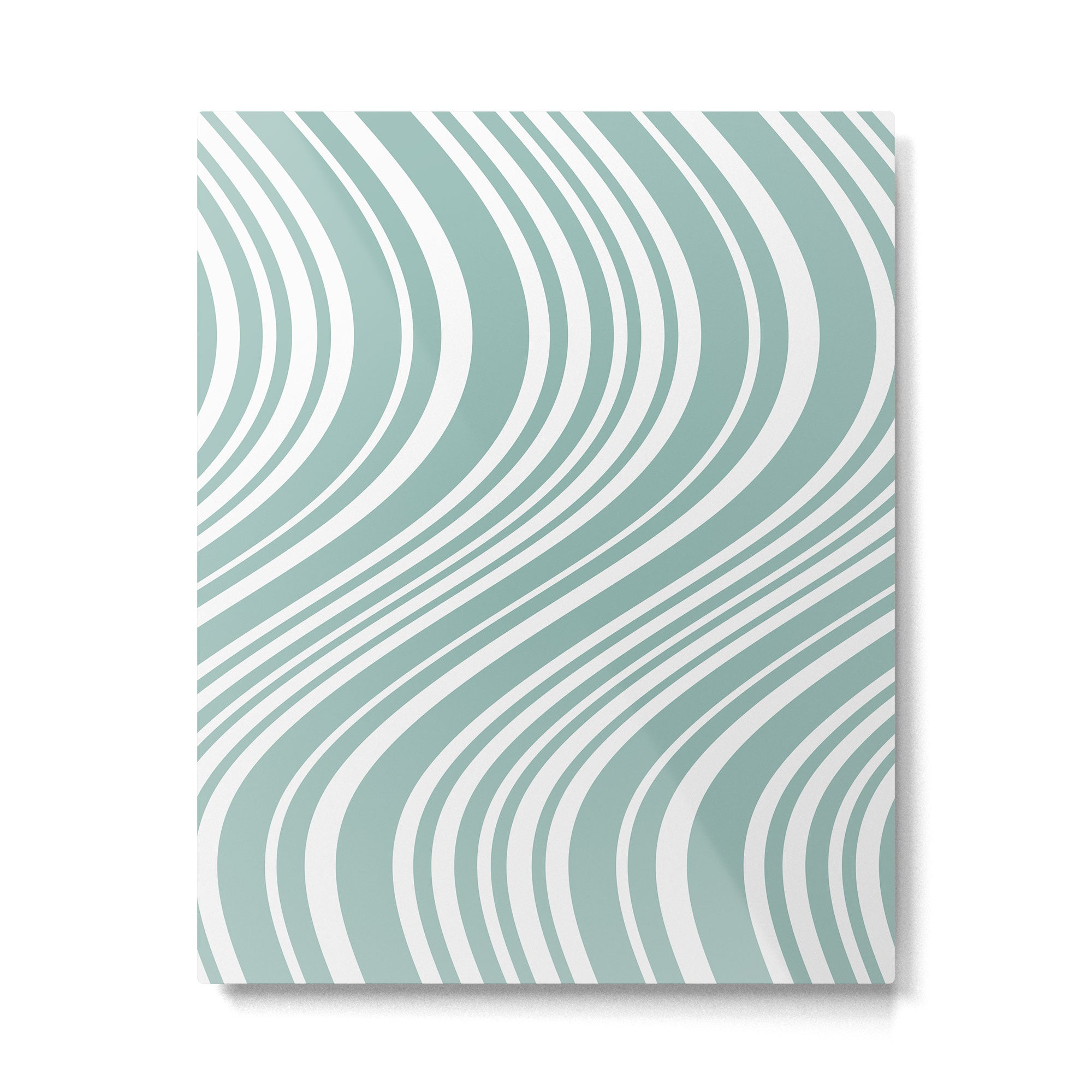 Wavy Stripes XXXVII - Sage Green Metal Print Gallery Image 4