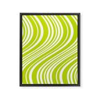 Wavy Stripes XXXVIII - Y2K Lime Green Framed Canvas Print Gallery Image 6