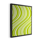 Wavy Stripes XXXVIII - Y2K Lime Green Framed Canvas Print Gallery Image 2