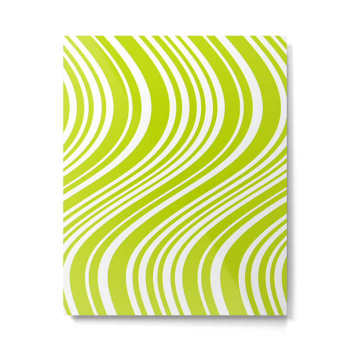 Wavy Stripes XXXVIII - Y2K Lime Green Metal Print Gallery Image 1