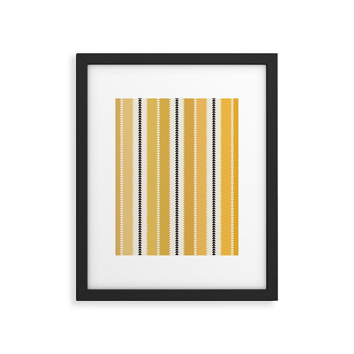 Western Stripes V Golden Yellow Framed Art Print Gallery Image 1