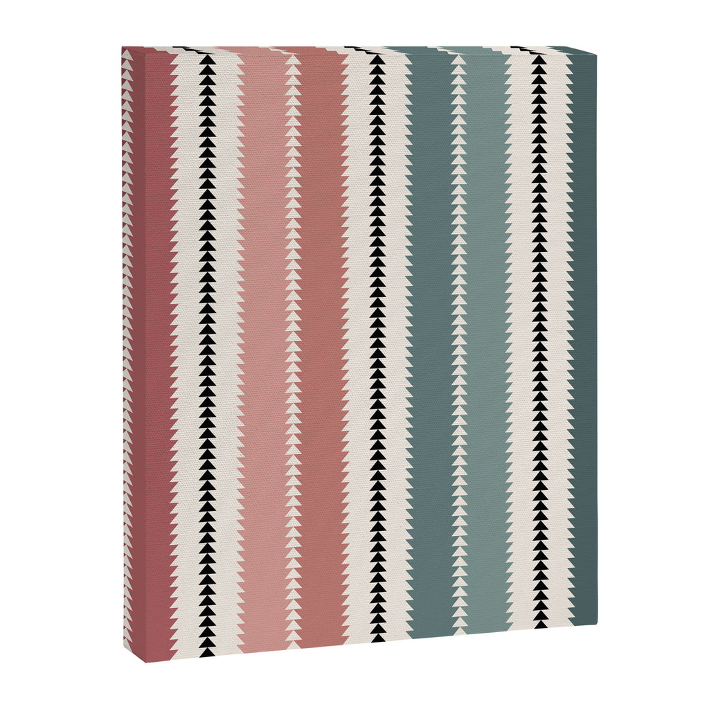 Western Stripes X Pink Green Canvas Print Gallery Image 8