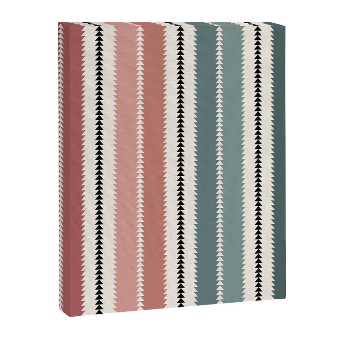 Western Stripes X Pink Green Canvas Print Gallery Image 1