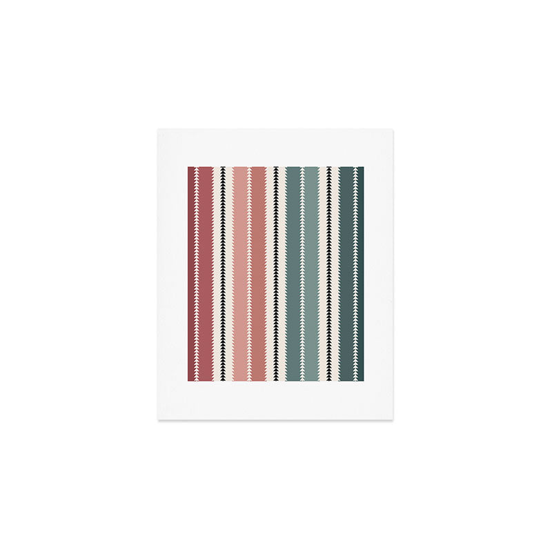 Western Stripes X Pink Green Art Print Gallery Image 1