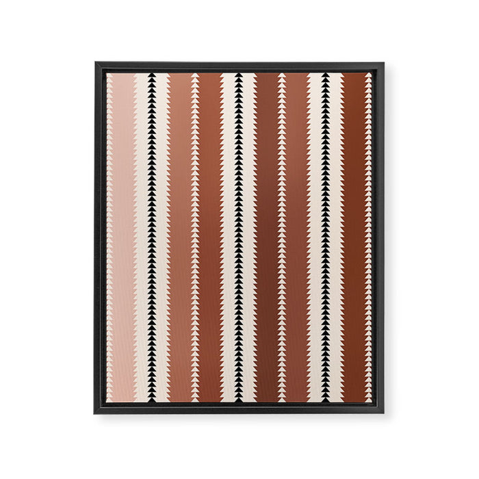 Western Stripes XV Terracotta Rust Red Framed Canvas Print Gallery Image 1