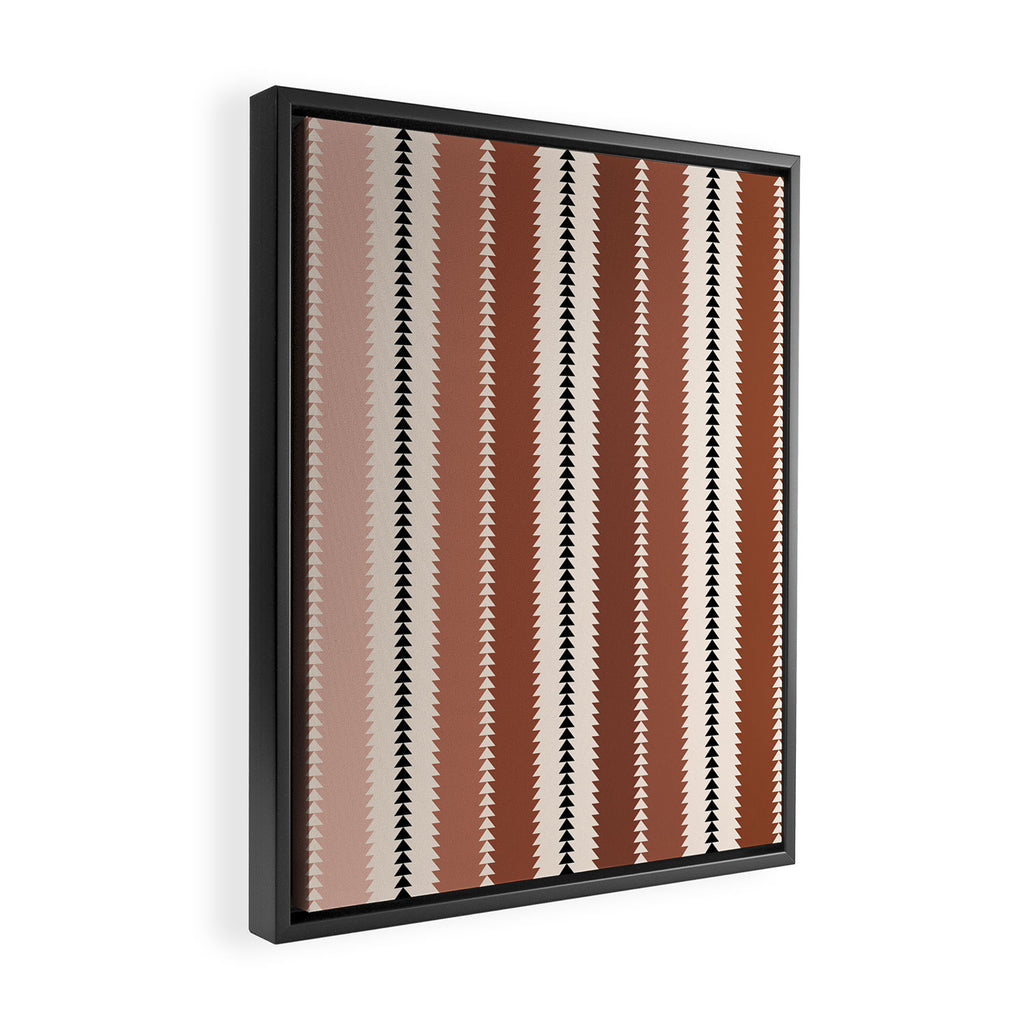 Western Stripes XV Terracotta Rust Red Framed Canvas Print Gallery Image 2