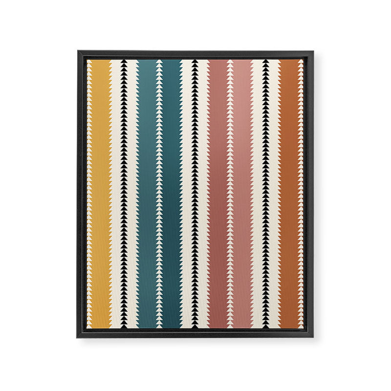 Western Stripes XX Earthy Rainbow Framed Canvas Print Gallery Image 8