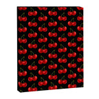 Y2K Cherries - Black Pattern Large Canvas Print Gallery Image 8
