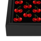 Y2K Cherries - Black Pattern Large Framed Canvas Print Gallery Image 3