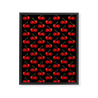 Y2K Cherries - Black Pattern Large Framed Canvas Print Gallery Image 8