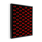 Y2K Cherries - Black Pattern Large Framed Canvas Print Gallery Image 2