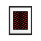 Y2K Cherries - Black Pattern Large Framed Art Print Gallery Image 6