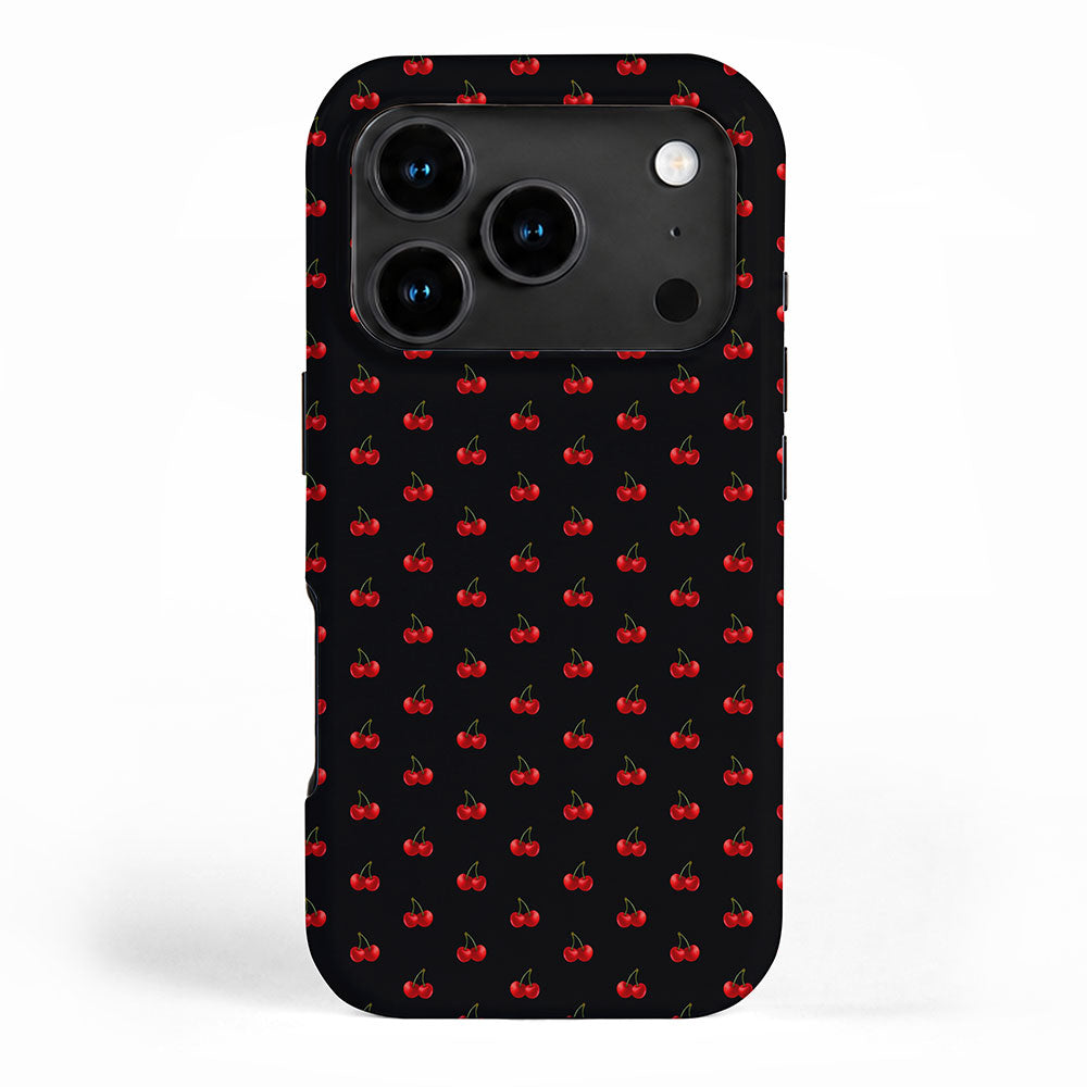 Y2K Cherries - Black Pattern Miniature iPhone Case Gallery Image 1