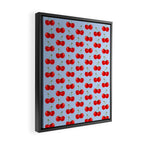 Y2K Cherries - Blue Pattern Large Framed Canvas Print Gallery Image 2