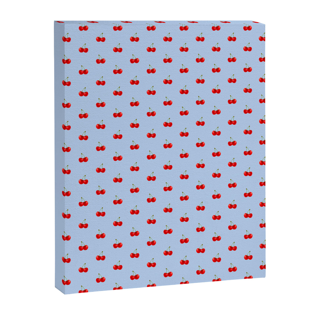 Y2K Cherries - Blue Pattern Miniature Canvas Print Gallery Image 8