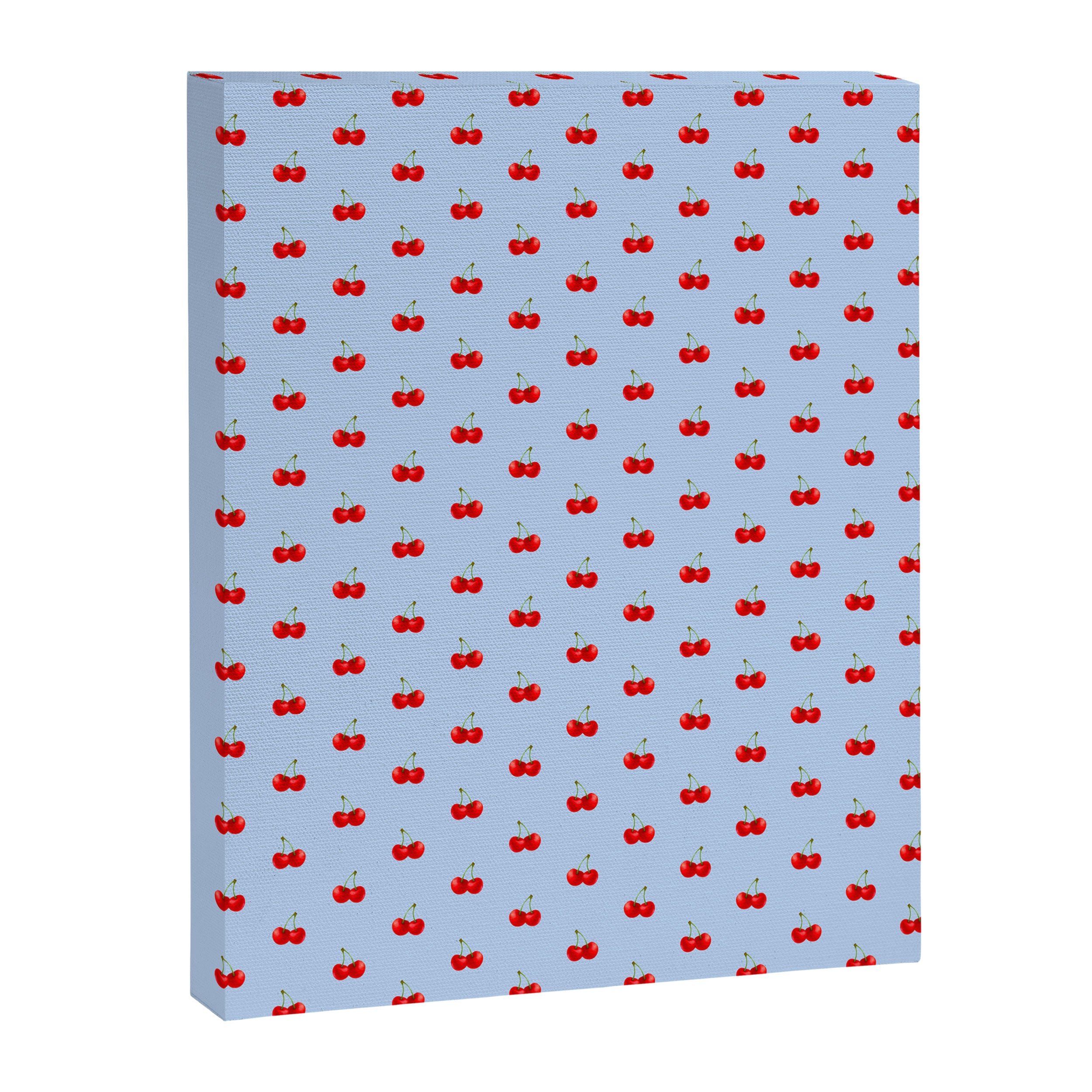 Y2K Cherries - Blue Pattern Miniature Canvas Print Gallery Image 8