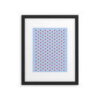 Y2K Cherries - Blue Pattern Miniature Framed Art Print Gallery Image 6