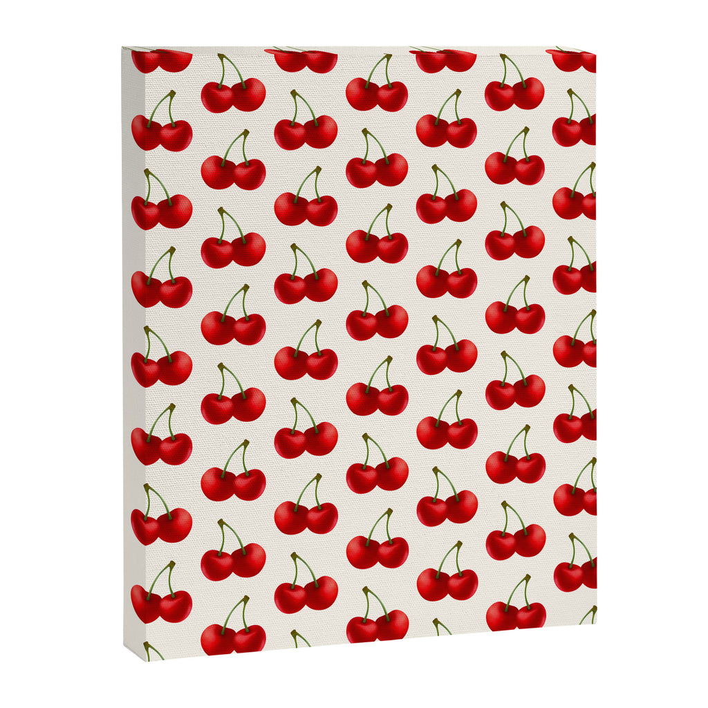 Y2K Cherries - Creme Pattern Large Canvas Print Gallery Image 8