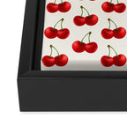 Y2K Cherries - Creme Pattern Large Framed Canvas Print Gallery Image 3
