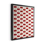 Y2K Cherries - Creme Pattern Large Framed Canvas Print Gallery Image 2