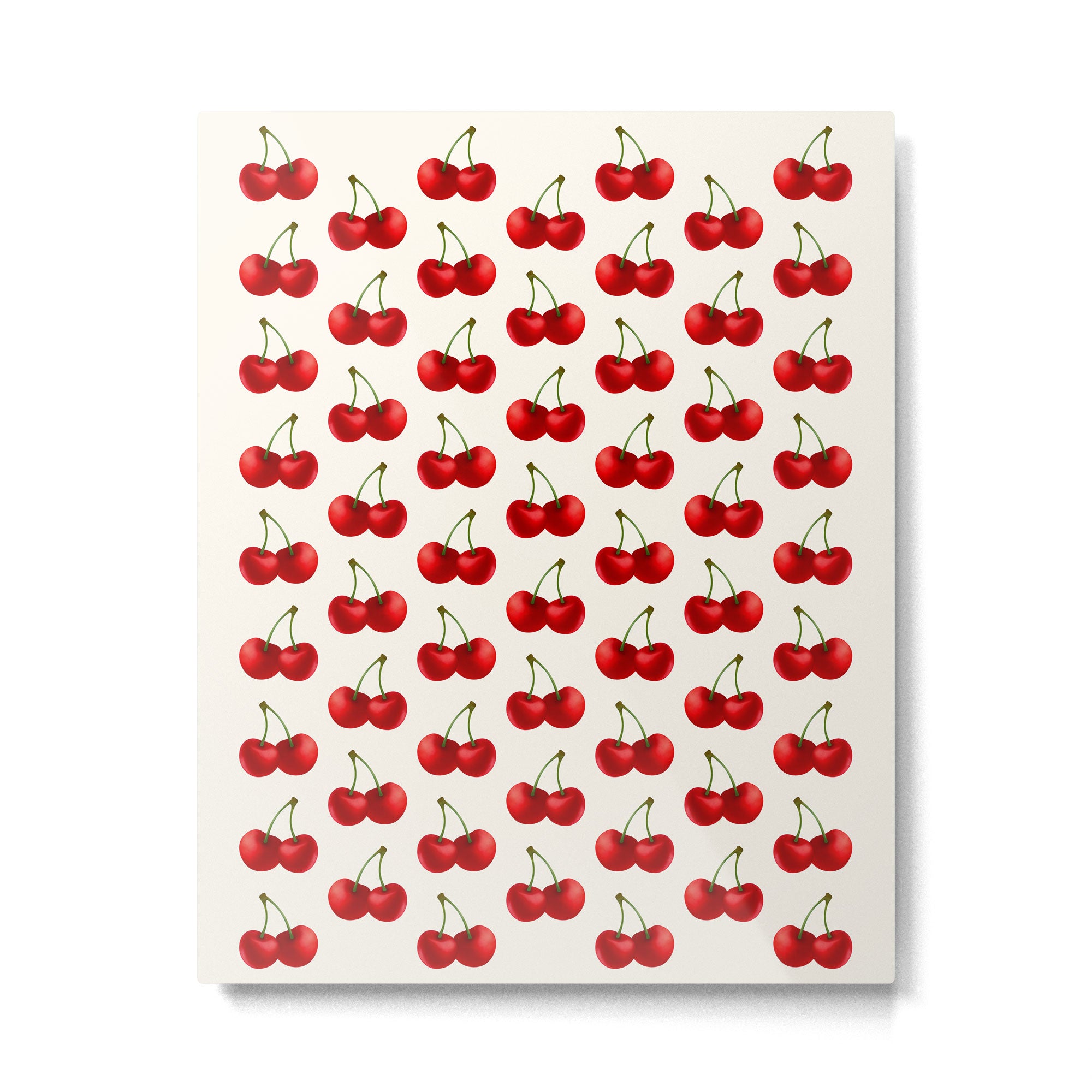 Y2K Cherries - Creme Pattern Large Metal Print Gallery Image 6