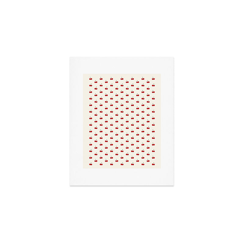 Y2K Cherries - Creme Pattern Miniature Art Print Gallery Image 1