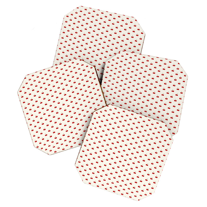 Y2K Cherries - Creme Pattern Miniature Coaster Gallery Image 1