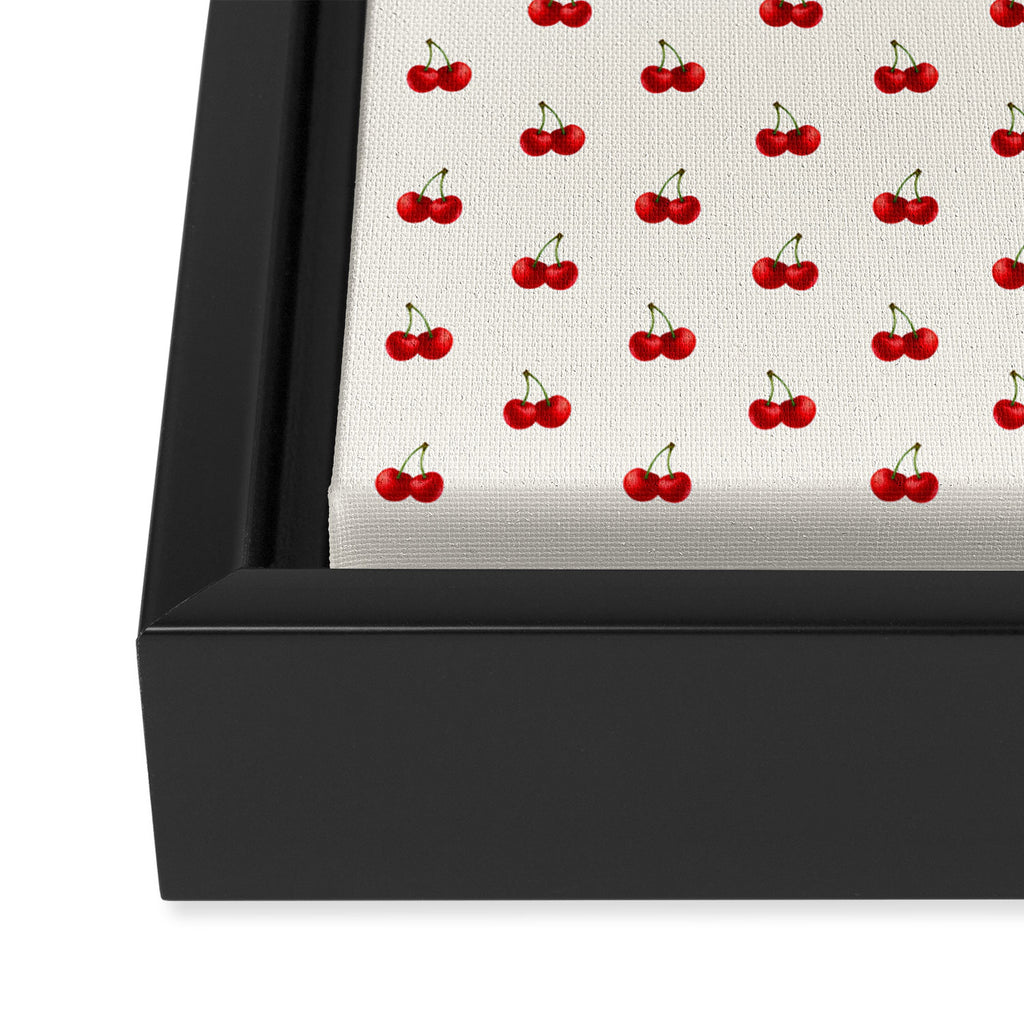 Y2K Cherries - Creme Pattern Miniature Framed Canvas Print Gallery Image 3