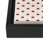 Y2K Cherries - Creme Pattern Miniature Framed Canvas Print Gallery Image 3