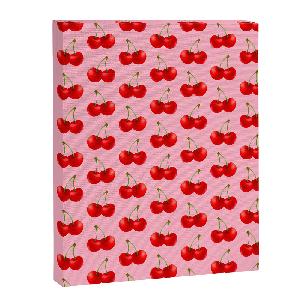 Y2K Cherries - Pink Pattern Large Canvas Print Gallery Image 8