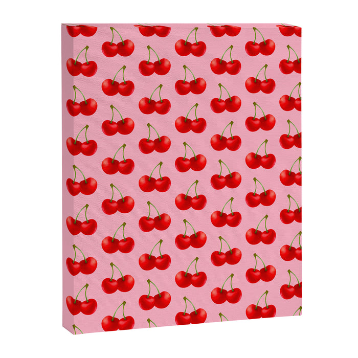 Y2K Cherries - Pink Pattern Large Canvas Print Gallery Image 1