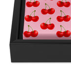 Y2K Cherries - Pink Pattern Large Framed Canvas Print Gallery Image 3