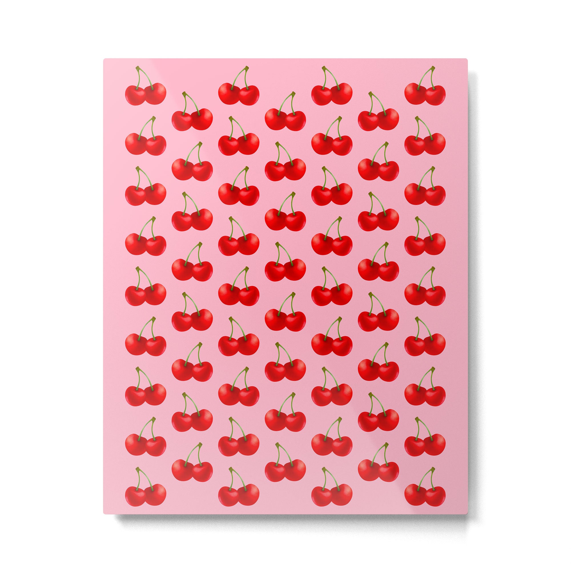 Y2K Cherries - Pink Pattern Large Metal Print Gallery Image 6