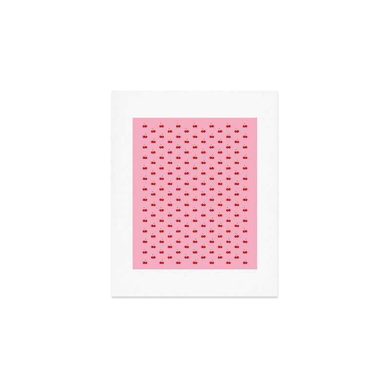 Y2K Cherries - Pink Pattern Miniature Art Print Gallery Image 1