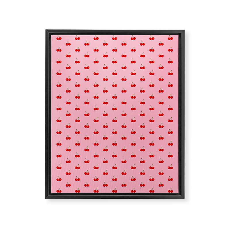 Y2K Cherries - Pink Pattern Miniature Framed Canvas Print Gallery Image 8