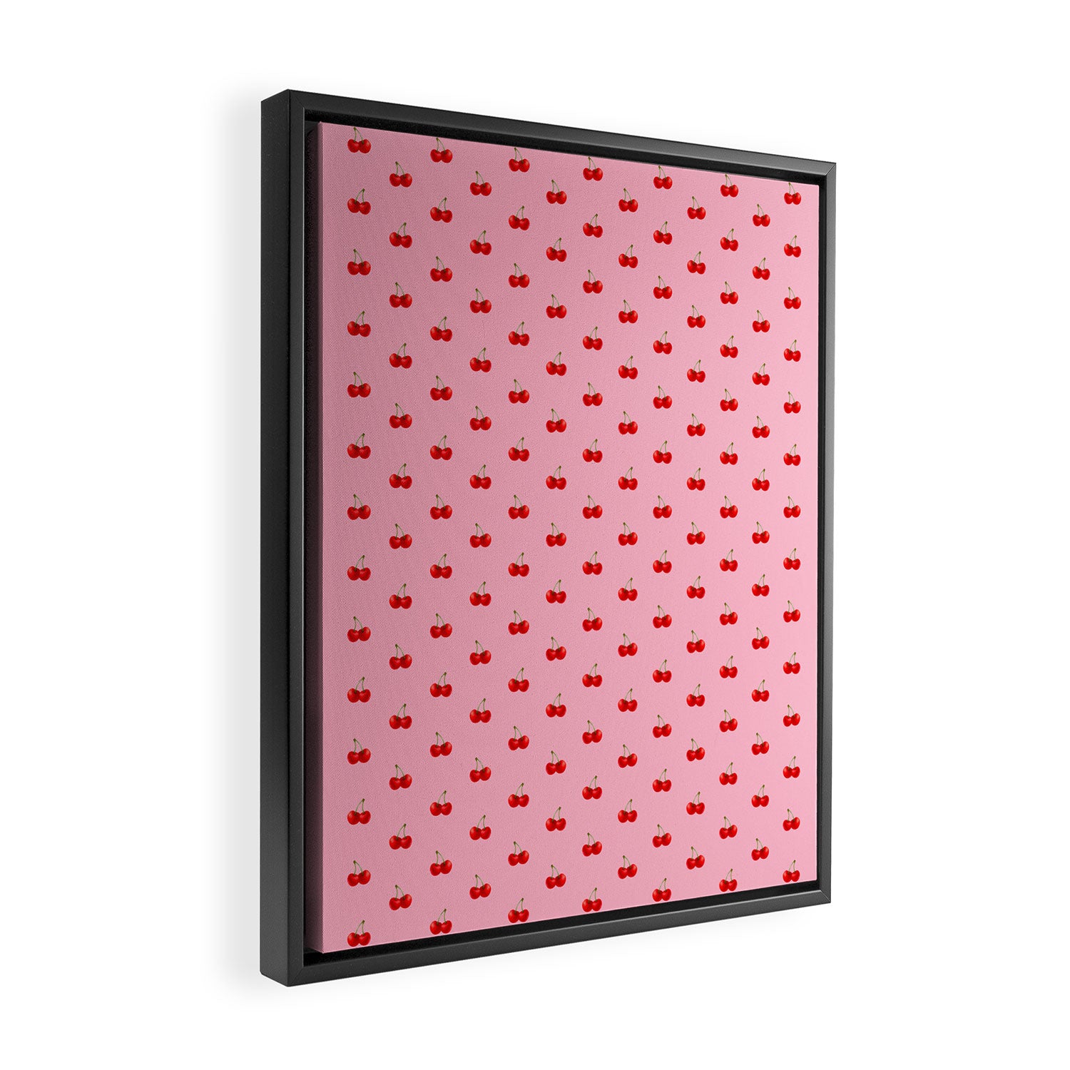 Y2K Cherries - Pink Pattern Miniature Framed Canvas Print Gallery Image 2