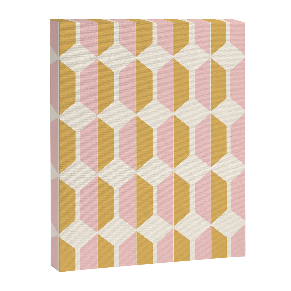 Zola Pattern Shapes - Sunrise Pink and Orange Canvas Print Gallery Image 6