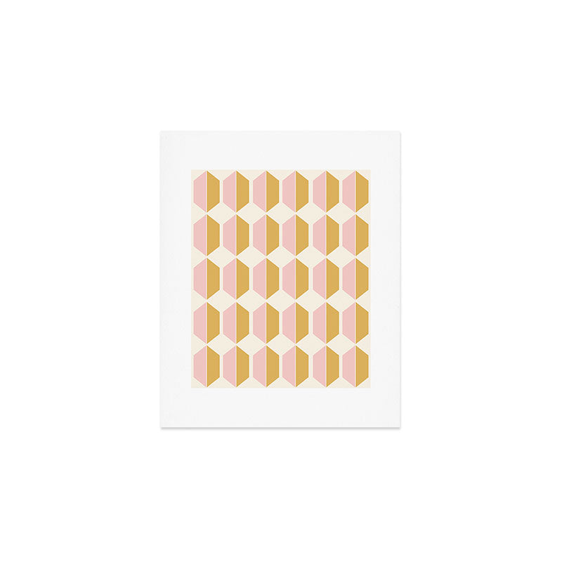 Zola Pattern Shapes - Sunrise Pink and Orange Art Print Gallery Image 1